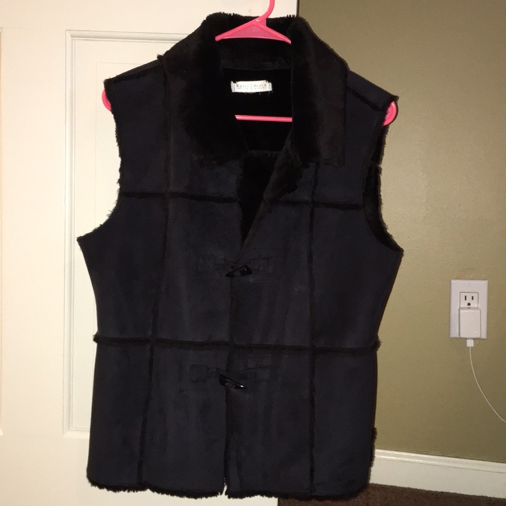 Black suede vest